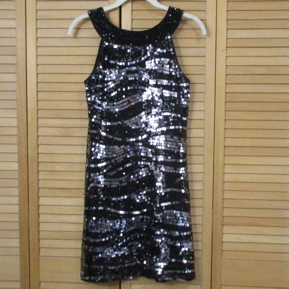 Rachel Zoe Irene Irena Black Sequined Shift Dress Size 0 - Picture 6 of 9